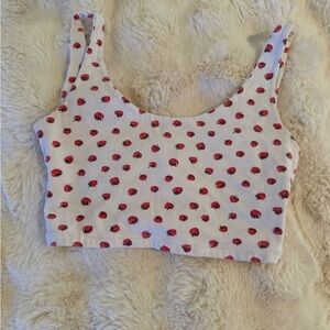 Strawberry Print Crop Top